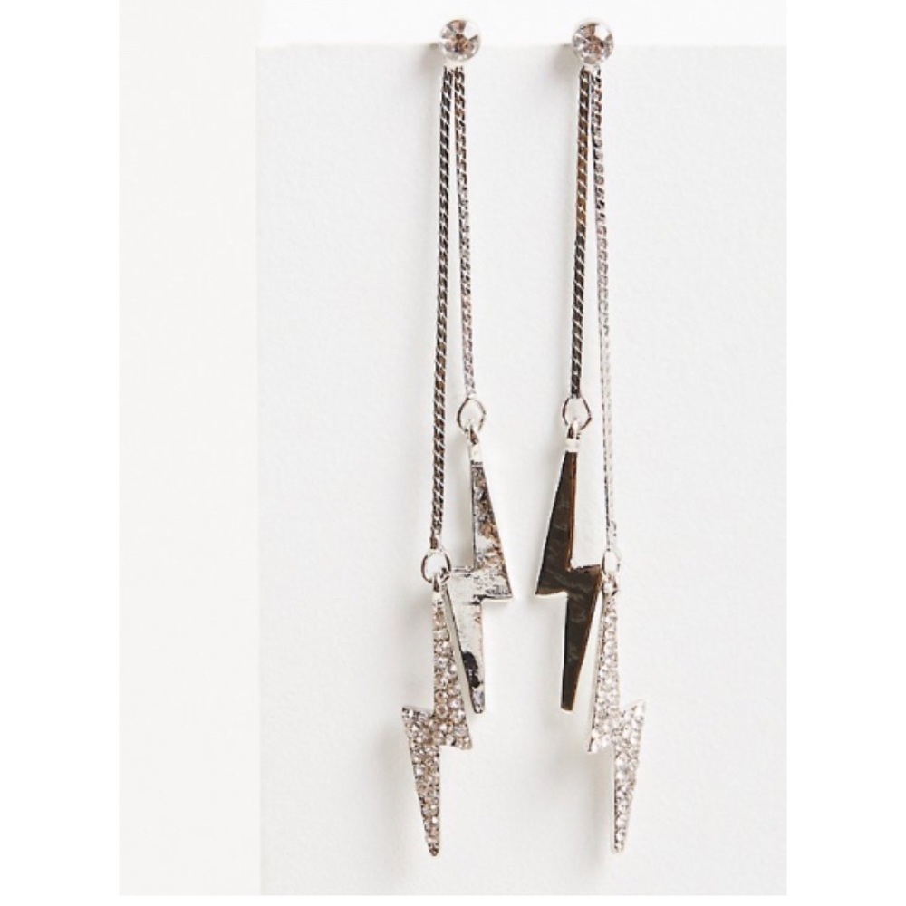 🆕 Gold & Silver Tone Lightning Bolt Earrings NWT Torrid New!
